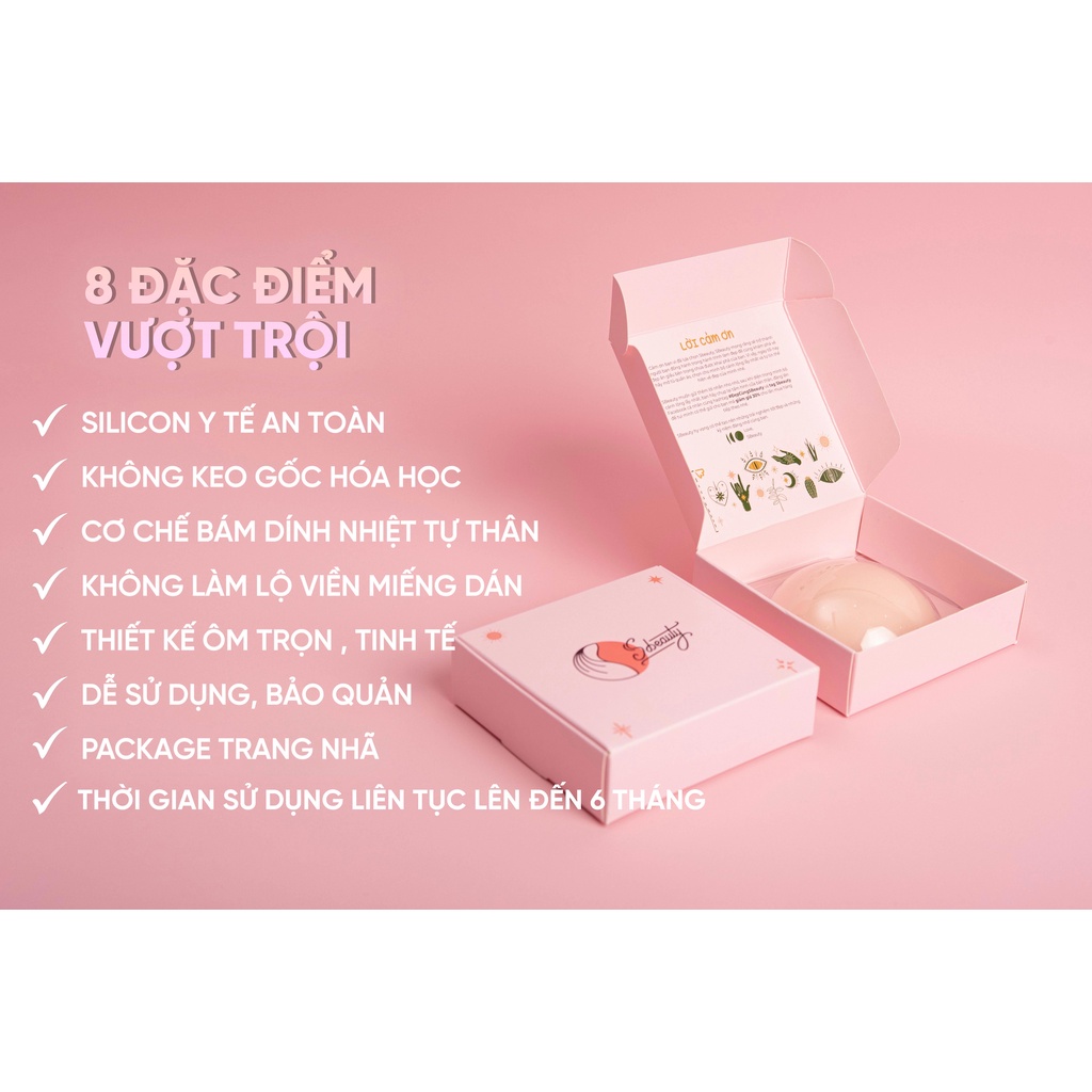 Miếng dán ngực silicon từ tính tự sinh nhiệt không keo hóa học an toàn cho da Harriet