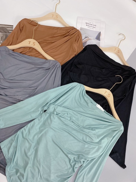 [Mã WA1599 giảm 15% đơn 99k] ÁO THUN DÀI TAY NỮ LỆCH VAI SÀNH ĐIỆU A93 | BigBuy360 - bigbuy360.vn