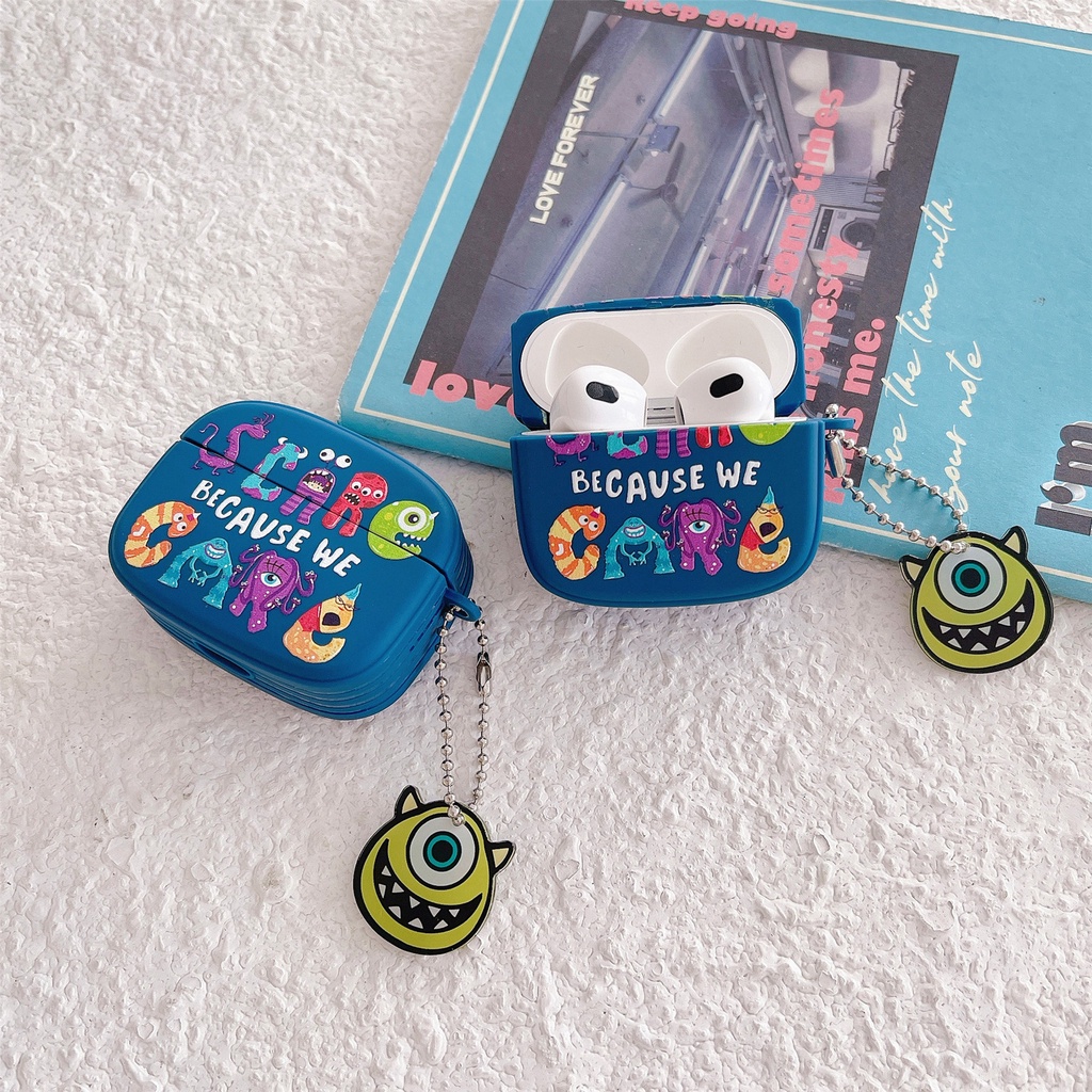 Vỏ Bảo Vệ Hộp Sạc Tai Nghe AirPods 1 2 pro 3 2021 gen3 Bluetooth Không Dây Chất Liệu Silicon Tpu Mềm Họa Tiết Quái Vật Hoạt Hình