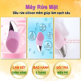 Máy Rửa Mặt Sonic Facial Brush có bảo hành - đổi trả miễn phí nếu hàng lỗi