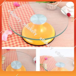 Bàn xoay mặt kính đa năng, cao cấp siêu bền, chịu lực, đế cao su chống trượt, trang trí bánh kem, cắm hoa - eBakery