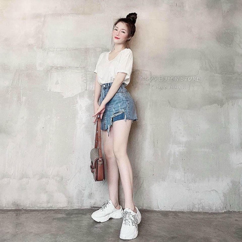 [Mã SKAMCLU7 giảm 10% tối đa 50K đơn 0Đ] quần short bò giả váy rách | BigBuy360 - bigbuy360.vn