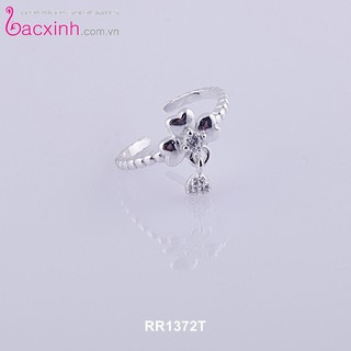 Nhẫn bạc Ý 925Bạc Xinh Huệ Ngân - Cỏ bốn lá may mắn RR1372