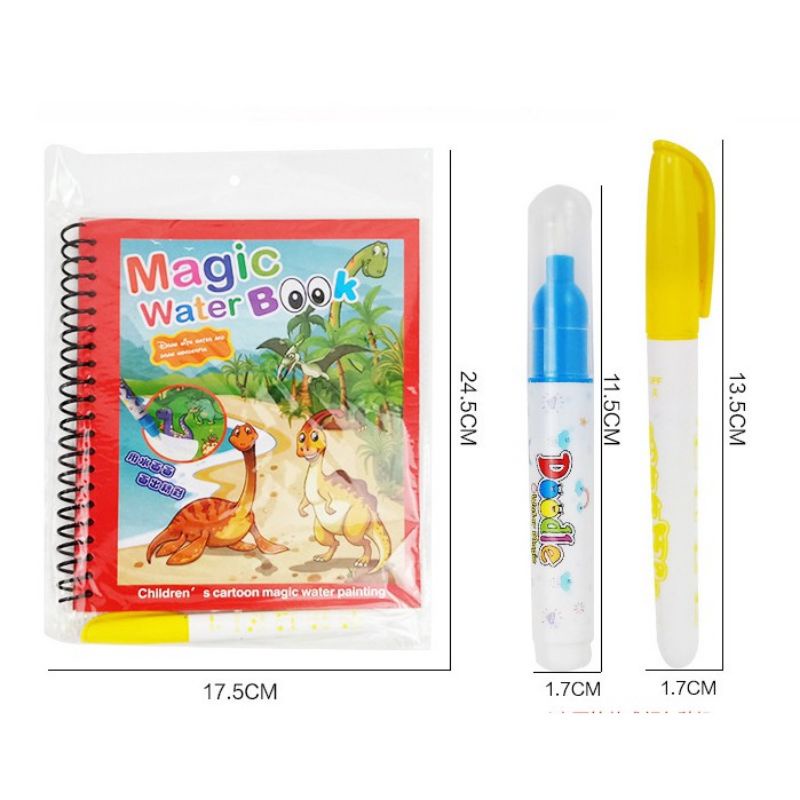 Sách tô mầu Ma Thuật, Tranh tô mầu ma thuật, giúp bé thỏa sức sáng tạo và khám phá ( Magic water book) - Soleil Home