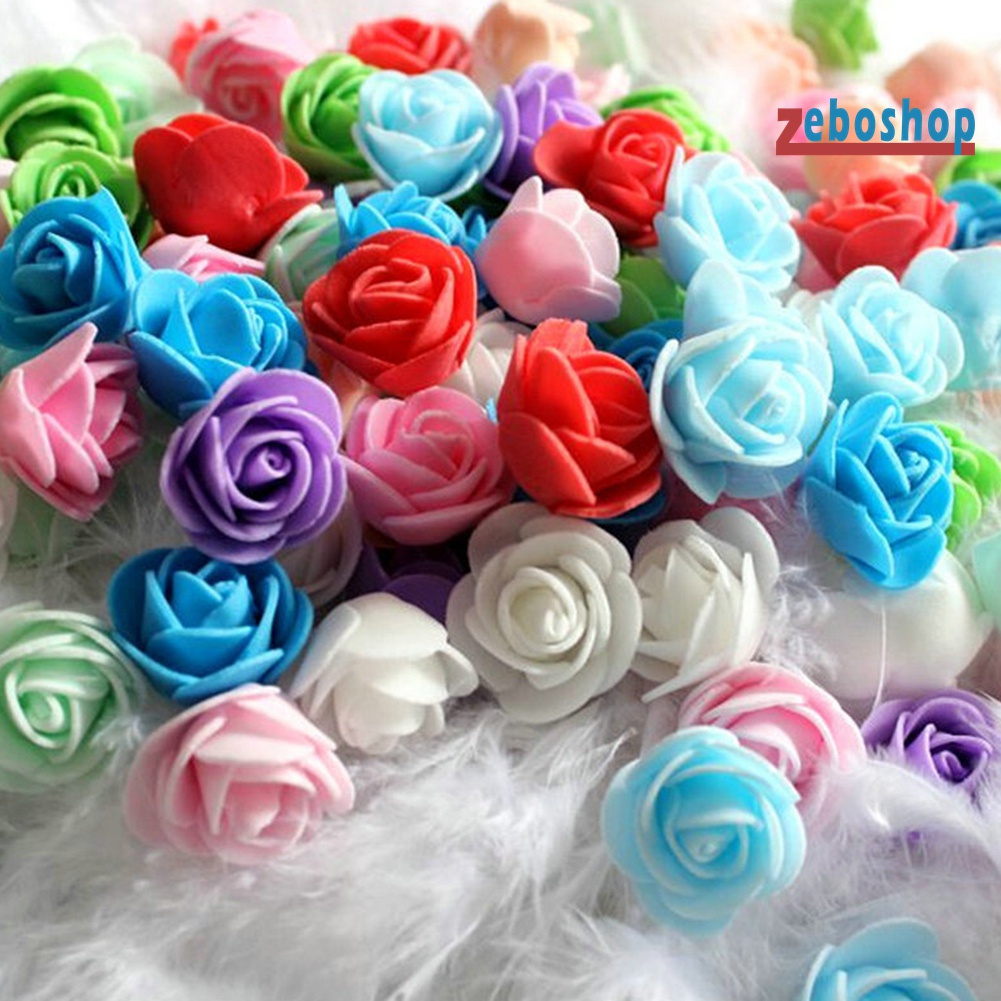 Set 500 Bông Hoa Hồng Giả Bằng Xốp PE Dành Cho Trang Trí Nhà Búp Bê / Tiệc Cưới DIY