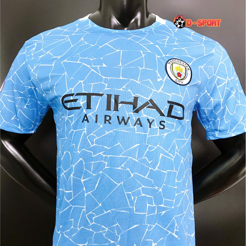 Quần Áo Bóng Đá CLB Man City Home 20/21 - Hàng Nhập Thái - Vải Mè Cao Cấp