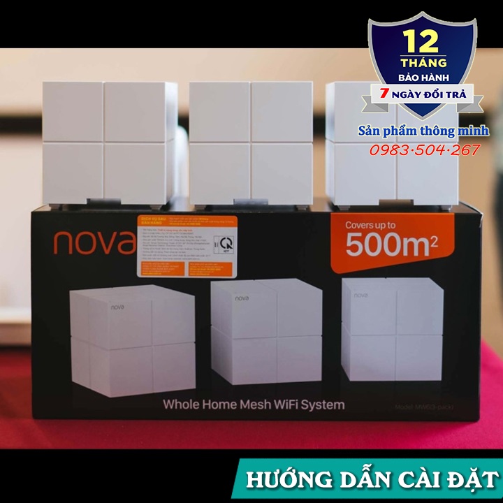 Bộ 3 Cục Wifi Mesh không dây Tenda Nova MW6 Ghép nối nhiều thiết bị cùng 1 tên wifi