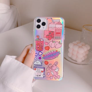 Ốp dẻo iphone 11promax in hình trái đào ngọt ngào hologram
