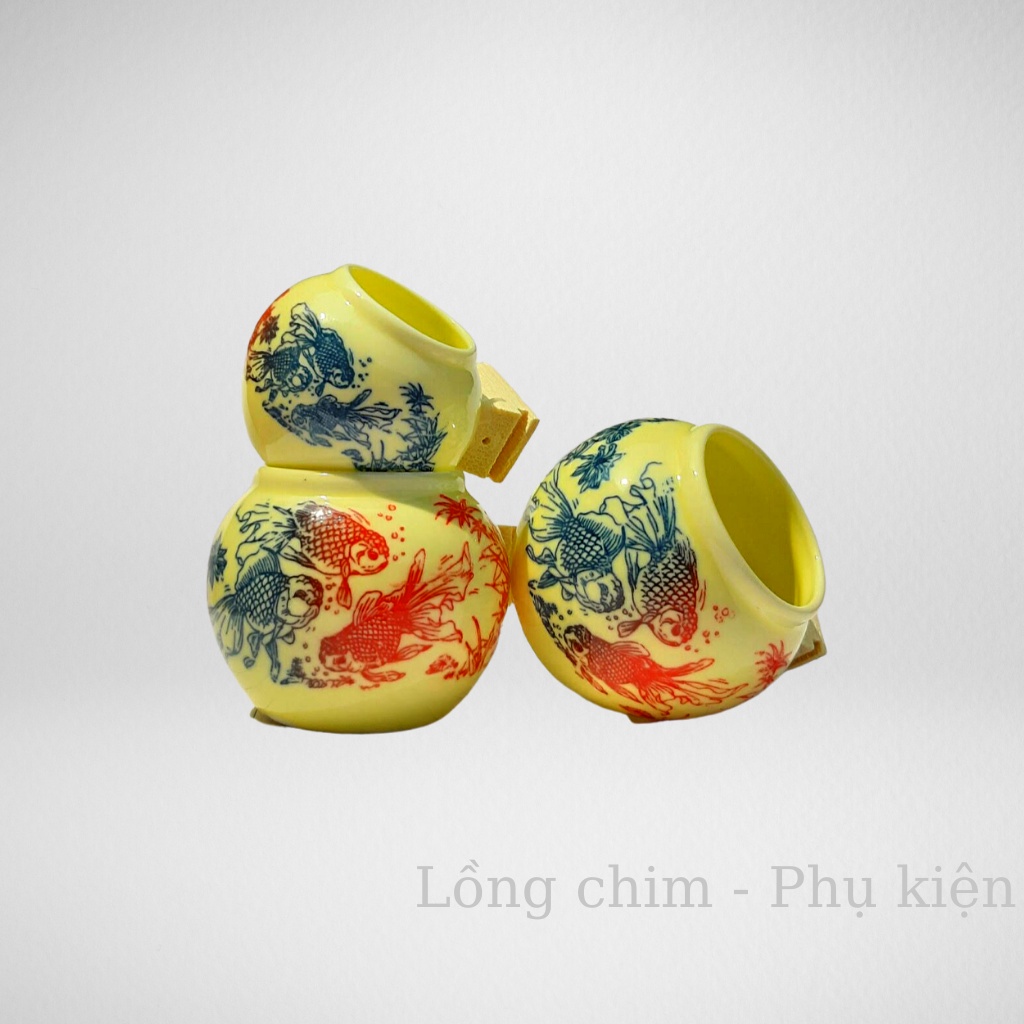 Cóng chim chào mào, họa mi in laze Combo 3 cóng chào mào, họa mi chất liệu gốm sứ cao cấp