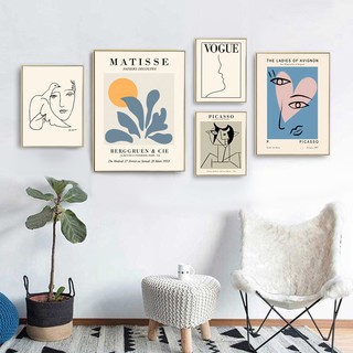 Bộ tranh canvas decor phòng phong cách tối giản Matisse 5