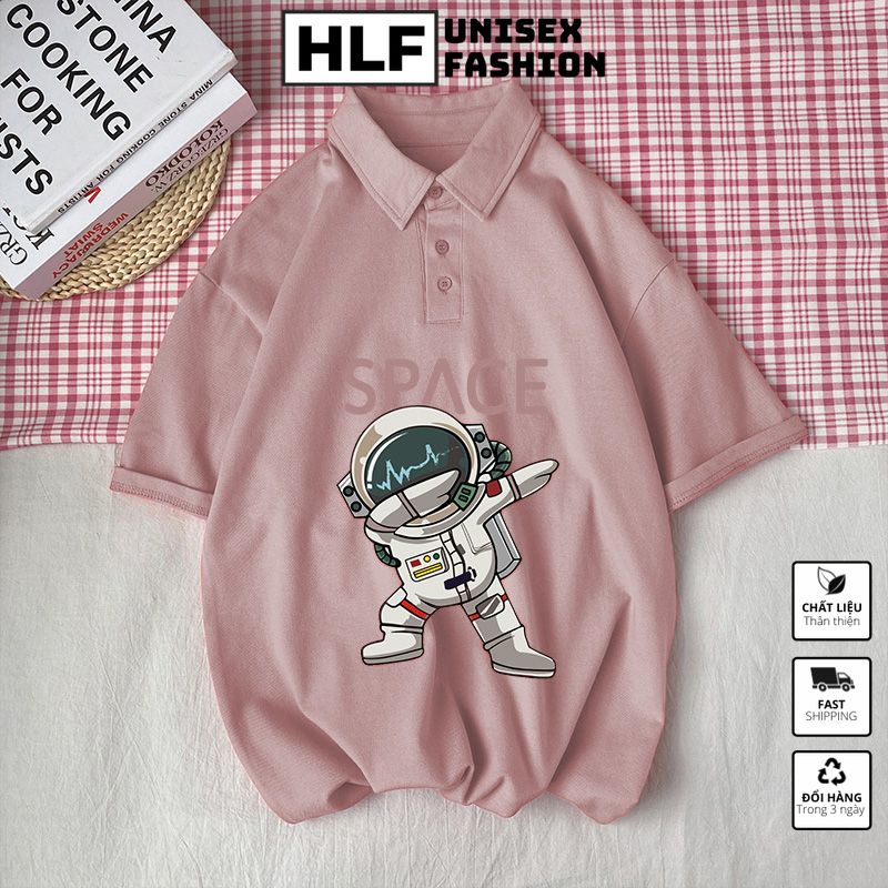 [Mã FAMARAL1 giảm 10K đơn 50K] Áo thun polo cổ trụ unisex SPACE, áo thun có cổ HLFashion