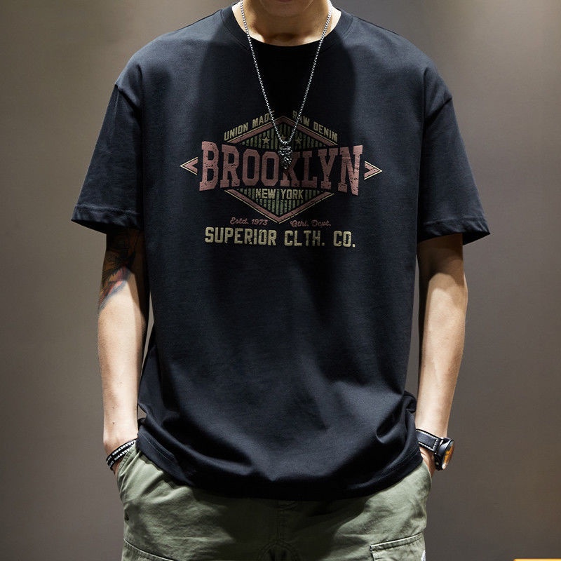 Áo Thun Ngắn Tay Dáng Rộng Thời Trang Retro Cá Tính Cho Nam