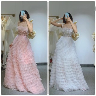 Đầm maxi tầng kết tay cực sang