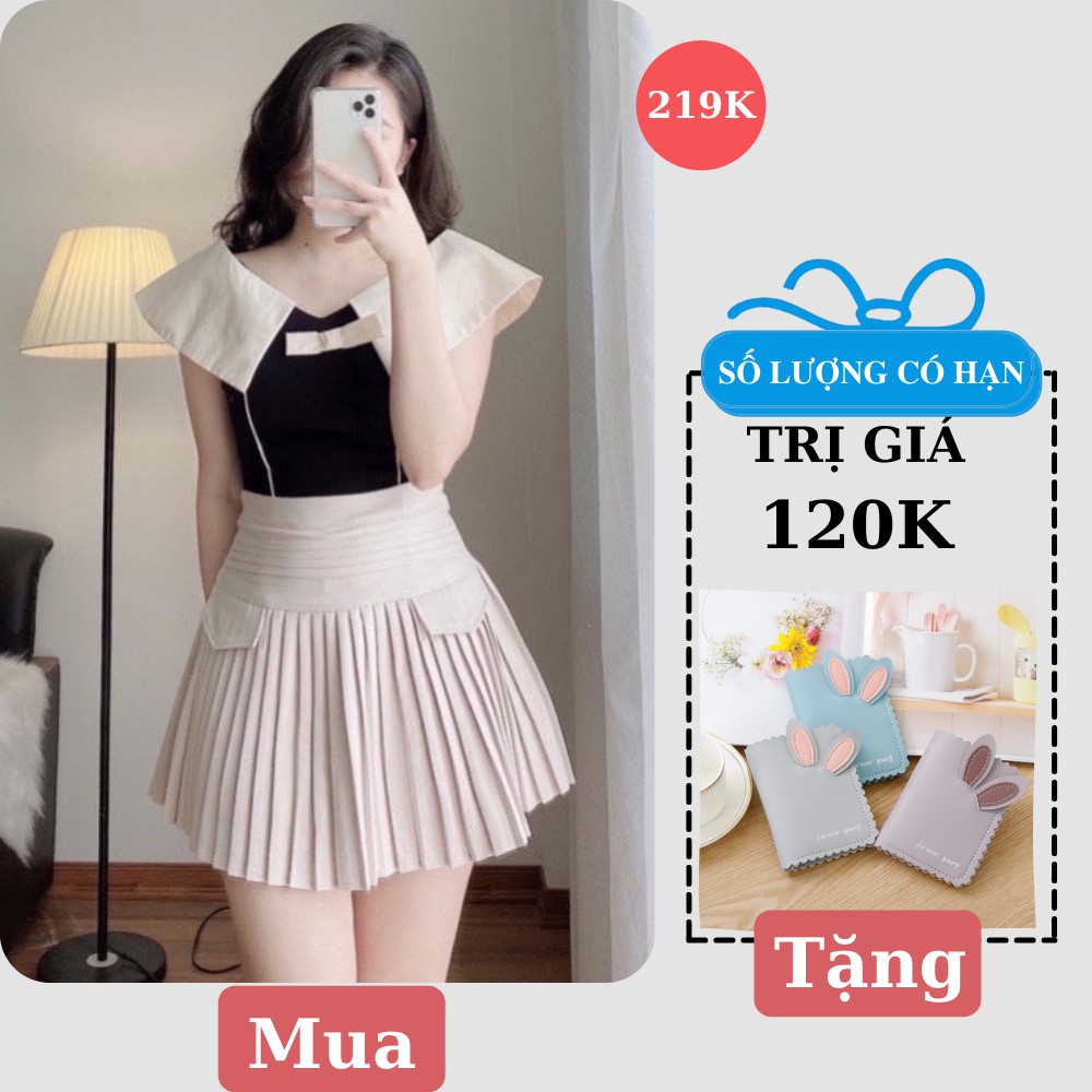 Chân Váy Lưng Cao Xếp Ly Nhỏ Màu Be Hàng Loại 2 Freeship,Chân Váy Ngắn Xếp Ly Cao Cấp Có Quần Trong Dày Dặn Siêu Xinh