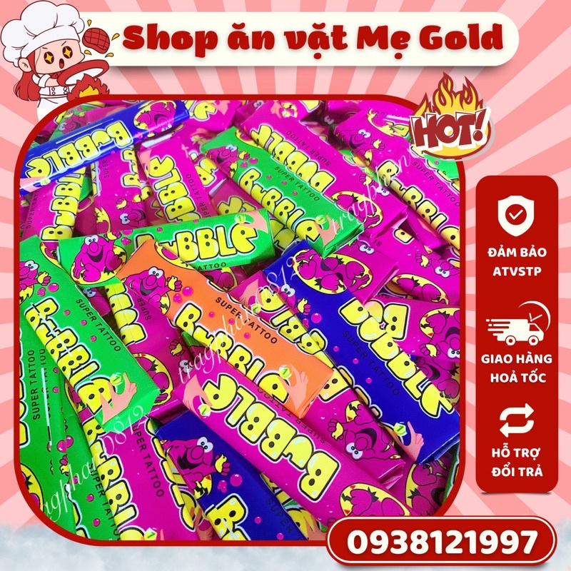 Kẹo cao su thổi Bubble tặng hình xăm cute (thanh 3,5g)