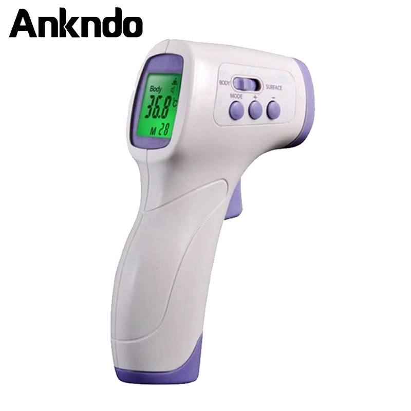 Nhiệt kế ANKNDO đo trán và cơ thể sử dụng tia hồng ngoại ir thiết kế nhỏ gọn màn hình LCD kỹ thuật số không cần tiếp xúc