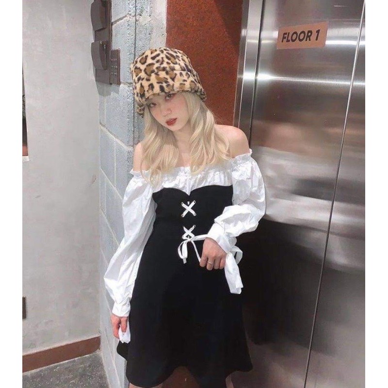 FERY DRESS - ĐẦM TRỄ VAI PHỐI TRẮNG ĐAN DÂY NGỰC | BigBuy360 - bigbuy360.vn