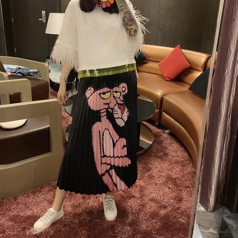 Pleated Skirt Hoạt Hình Váy Họa Tiết Da Báo Cho Phụ Nữ | BigBuy360 - bigbuy360.vn