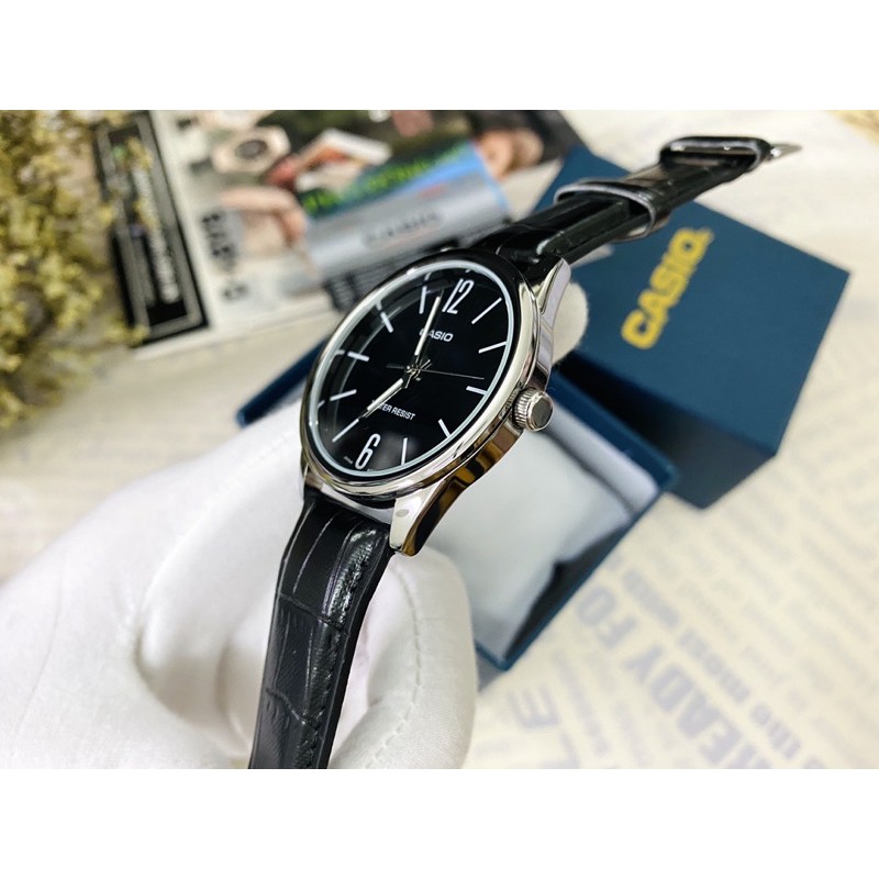 Đồng hồ nam dây da Casio chính hãng Anh Khuê MTP-V005L-1BUDF