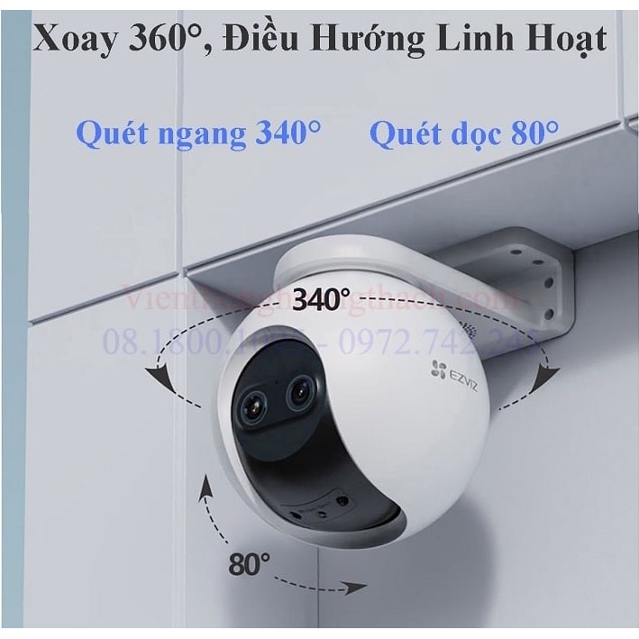 Camera IP Wifi ngoài trời EZVIZ C8PF FHD 1080P, quay quét ỐNG KÍNH KÉP - Đàm Thoại, Xem Màu ban đêm, Xem 2 màn hình