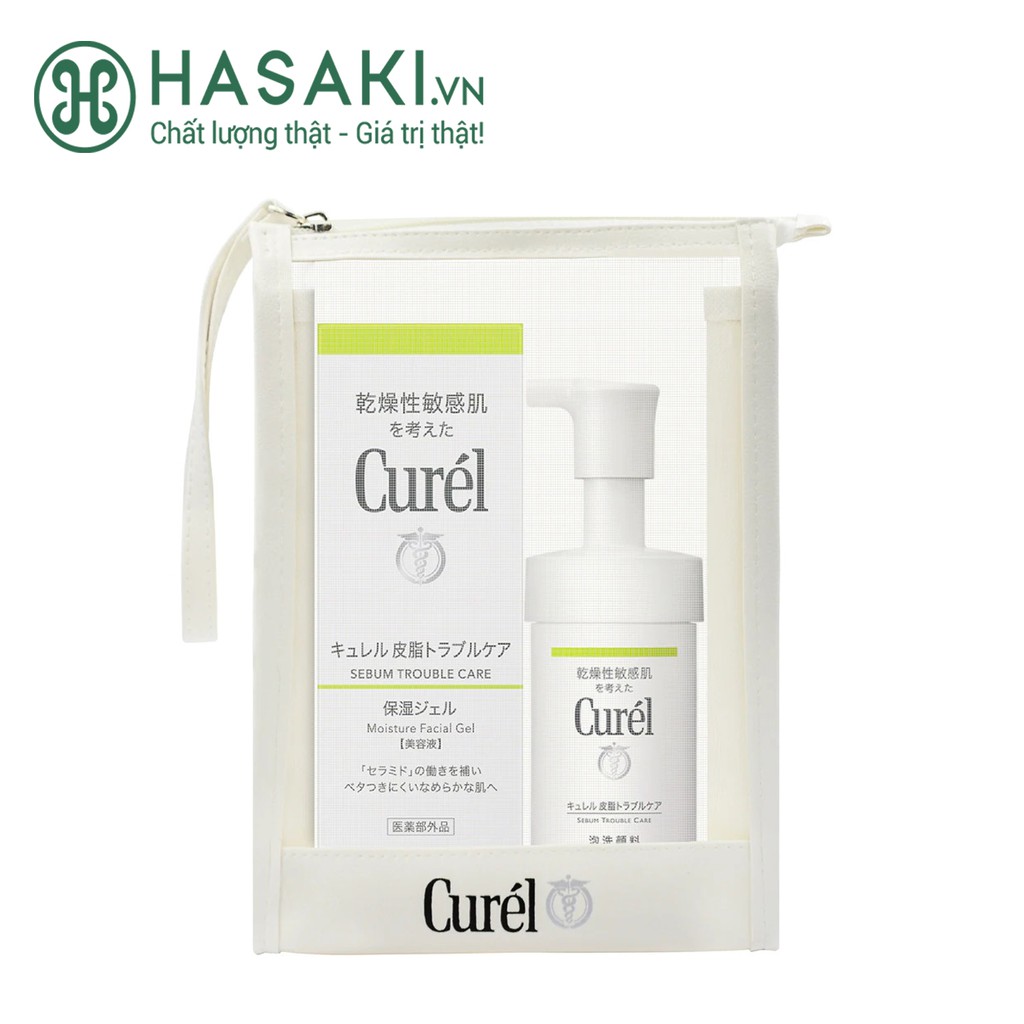 Combo Curél Gel Dưỡng Da Sebum Trouble Care Sebum Care Moisture Gel 120ml+Sữa Rửa Mặt Dành Cho Da Dầu Foaming Wash 90ml