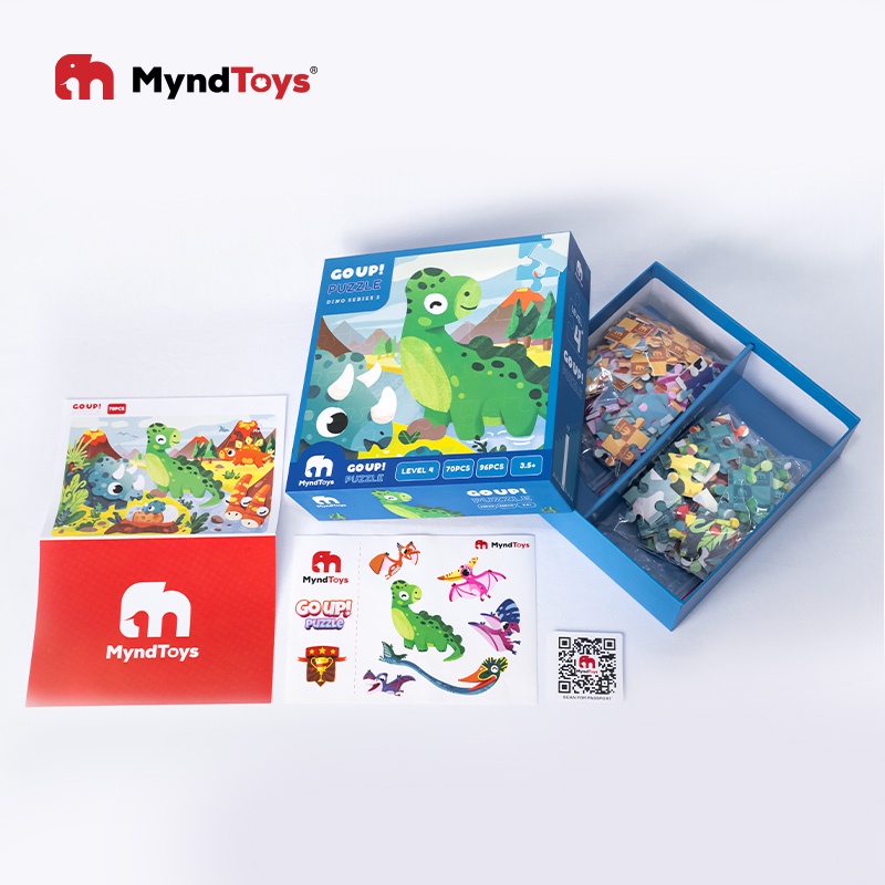 Đồ Chơi Xếp Hình MyndToys - GO UP! Puzzle - Level 4 và 4* – Dino Series (Cho Bé Từ 3.5 Tuổi)