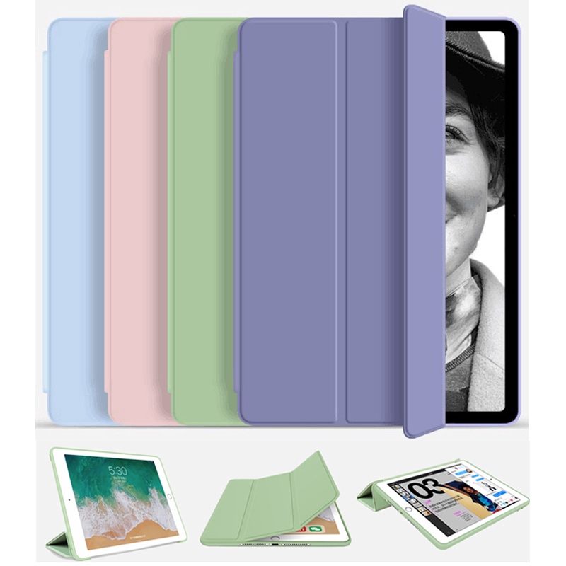 Bao da máy tính bảng phối silicon mềm có giá đỡ cho iPad 7th 10.2 Pro 11 2020 2018 9.7 2017 6th 5th Gen Air 3 2 Mini