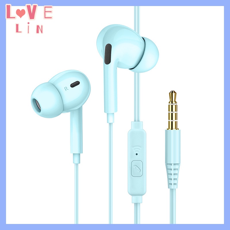 Tai Nghe Nhét Tai K22 3.5mm Màu Macaron Có Dây Điều Khiển Phổ Biến Cho Điện Thoại