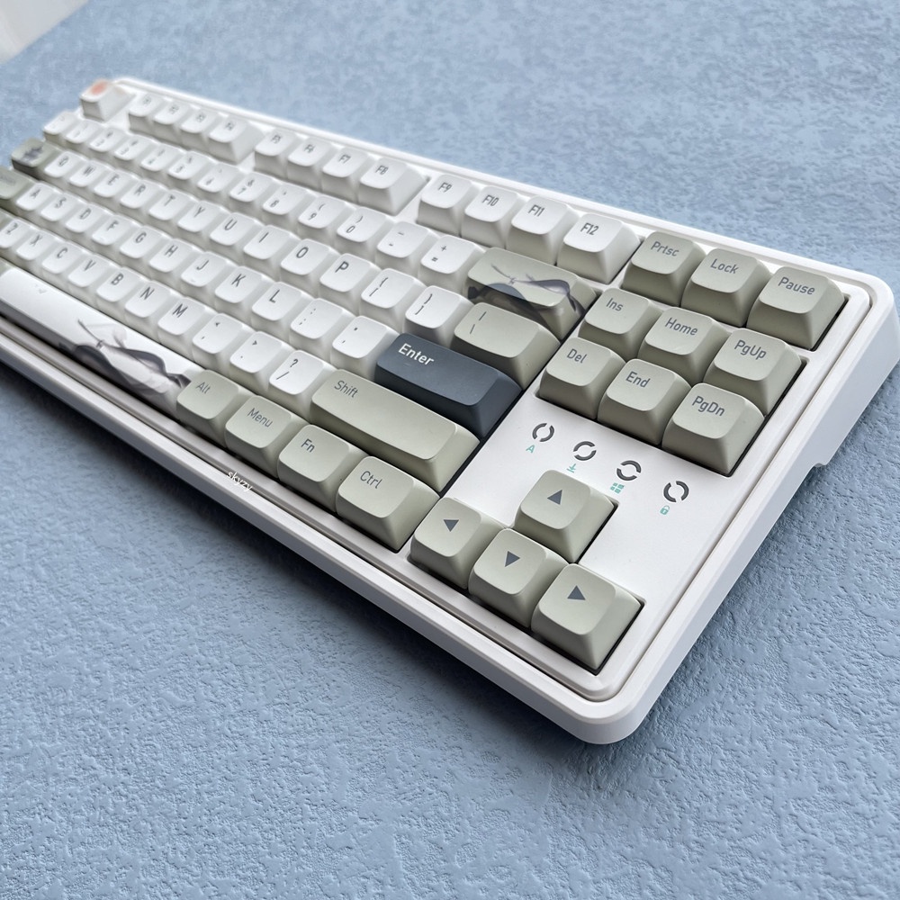 127 Phím Antiquity Keycaps XDA Profile Màu xanh lá cây cổ điển PBT DYE SUB Bàn phím cơ Keycap