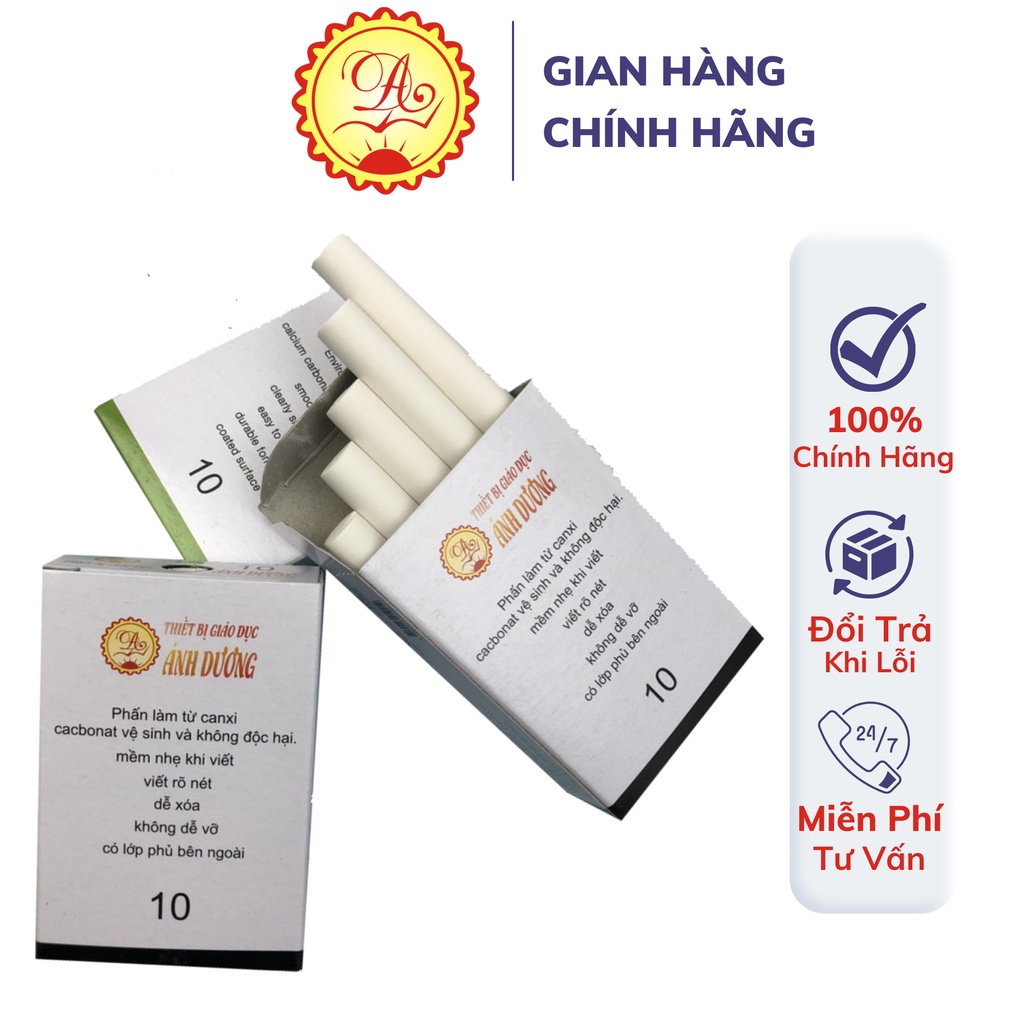 Phấn viết bảng không bụi Cleany Hàn Quốc siêu sạch không dính tay không gây xước hộp 10 viên