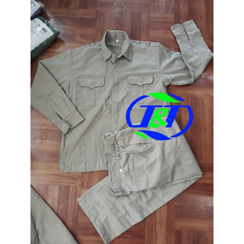 QUẦN ÁO BẢO HỘ LAO ĐỘNG MÀU GHI CS01
