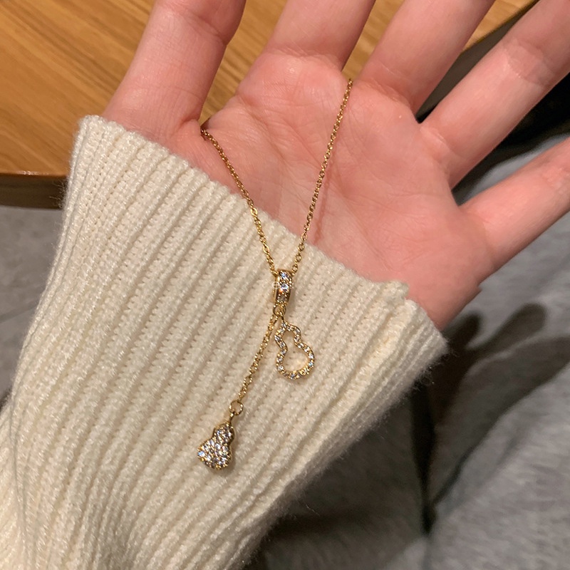 Dây Chuyền Mạ Vàng Mặt Quả Bầu Đính Đá Thời Trang Hàn Quốc