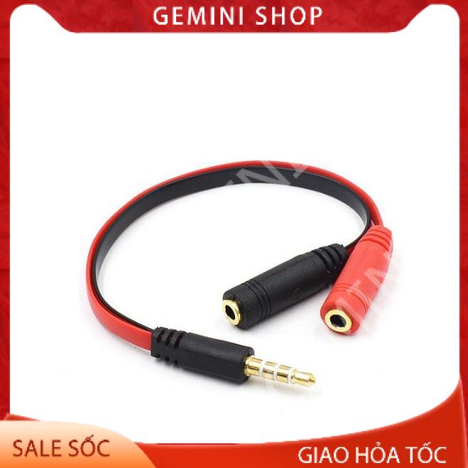 Cáp chia 2 cổng Audio 3.5mm 1 đầu đực ra 2 đầu cái dây 2 in 1