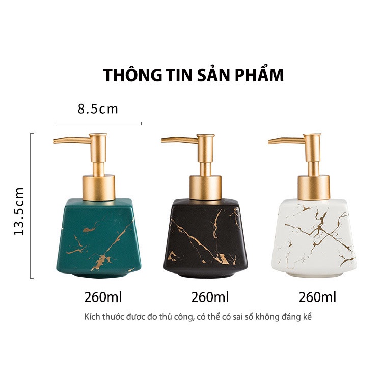 Chai Đựng Dầu Gội Sữa Tắm Sang Trọng , Đựng Nước Rửa Tay, Sứ Cao Cấp