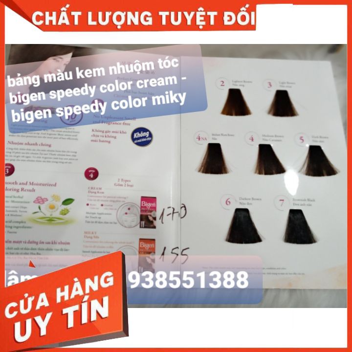 Chính Hãng Thuốc nhuộm tóc Bigen Nhật Speedy Color Cream HỒNG (kem) CAM (Sữa) phủ bạc 100% đều màu suôn mềm bóng mượt