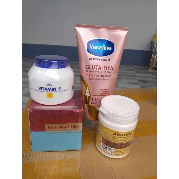 COMBO BODY BẠCH NGỌC LIÊN VASELINE  SIÊU KÍCH TRẮNG MẠNH DÀNH CHO DA CHAI LÌ