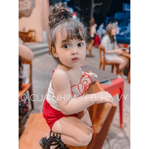 Set áo 2 dây bèo phối quần sexy cho bé ❤️