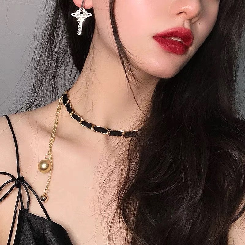 Vòng Cổ Da Phối Xích Trơn - Vani Store - TS000671