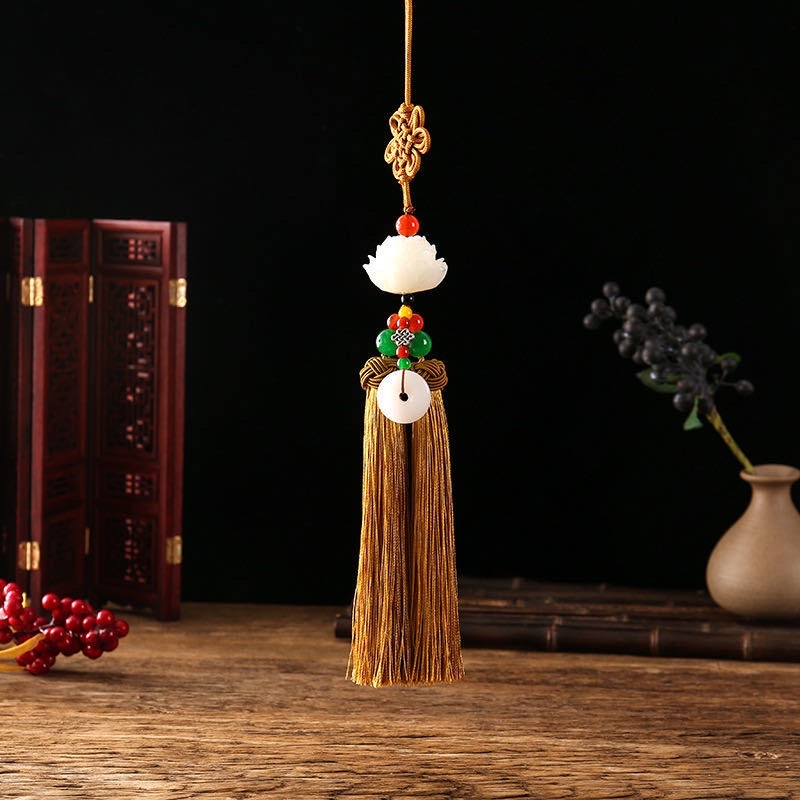 Dây treo xe ô tô hình Quan Âm - khánh treo xe hơi hình hoa sen, Di Lặc (nhiều mẫu), nhận khai quang có phí