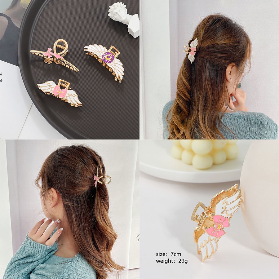 Kẹp tóc kim loại họa tiết hoạt hình thủy thủ mặt trăng dễ thương