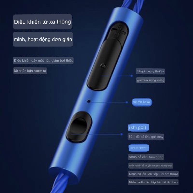 Tai Nghe Gaming bass mạnh Có Dây kim loại Nhét Tai Chơi Game Chống Ồn Có Mic In Ear Cho PC ĐT táo và các dòng điện thoại