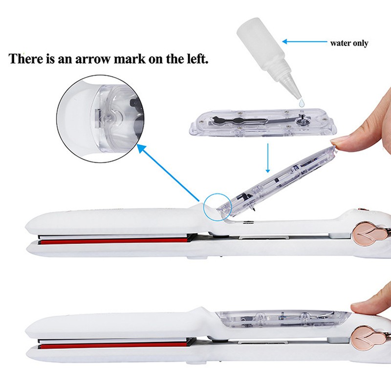 Ubeator Steam Hair Straightener Infrared Heating Flat Iron LED Display Ceramic Vapor