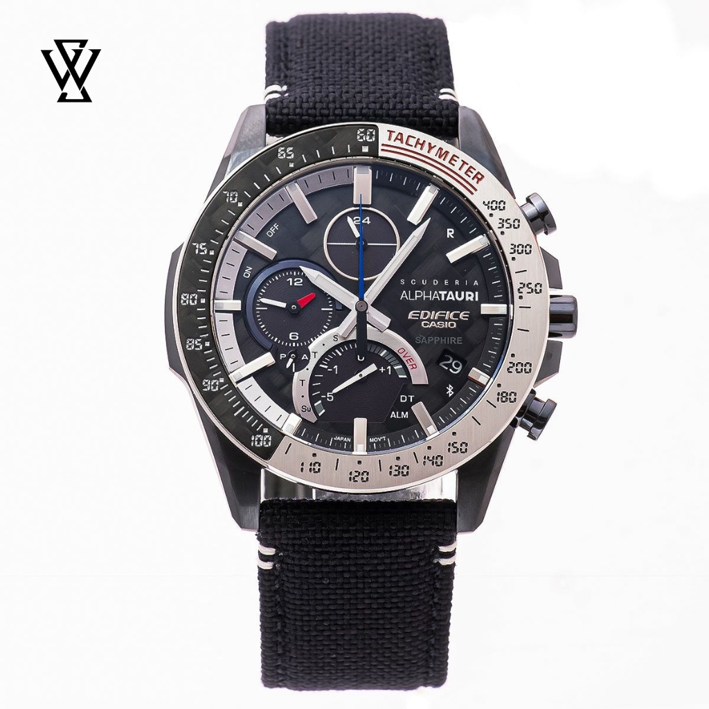 Đồng Hồ Quartz Nam Casio Edifice WATCHSTORE EQB-1000AT-1A Kính Sapphire 45.7mm, Dây Dù, Vỏ Thép Không Gỉ Cao Cấp