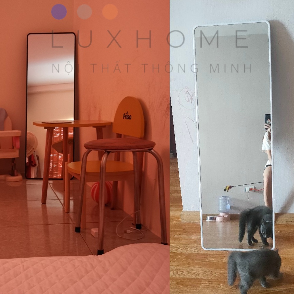 Gương Đứng 120*40cm LUXHOME Viền nhỏ có Chân đứng &amp; Tựa tường &amp; Treo tường.