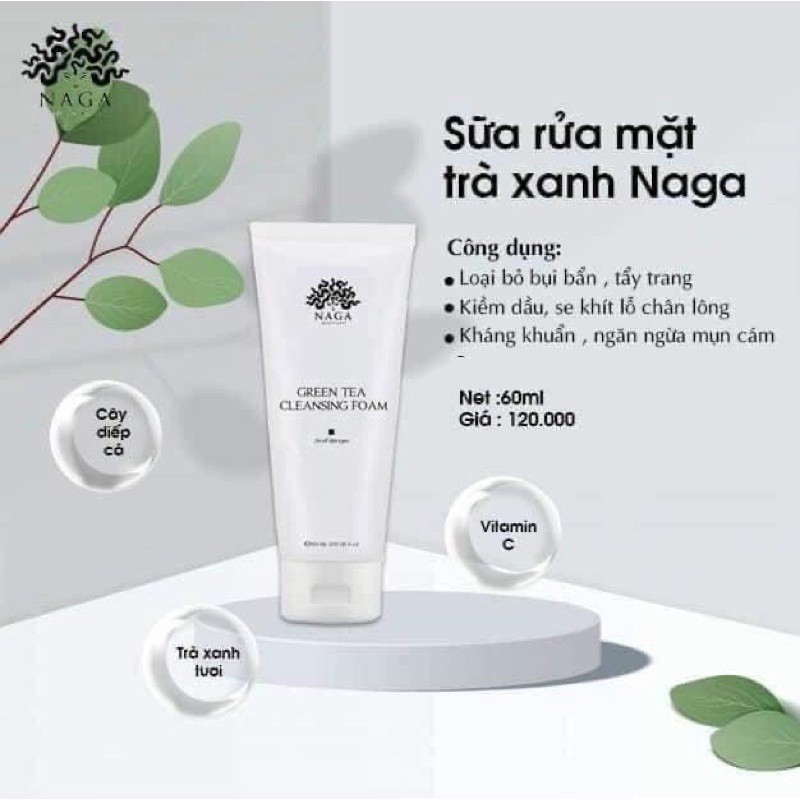 Sữa rửa mặt tinh chất trà xanh NAGA - C