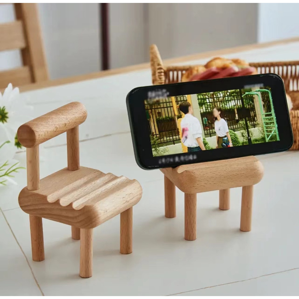 [Cois N] Giá Đỡ Điện Thoại / Máy Tính Bảng Bằng Gỗ Trơn Mini Đa Năng Sáng Tạo Thích Hợp Làm Quà Tặng