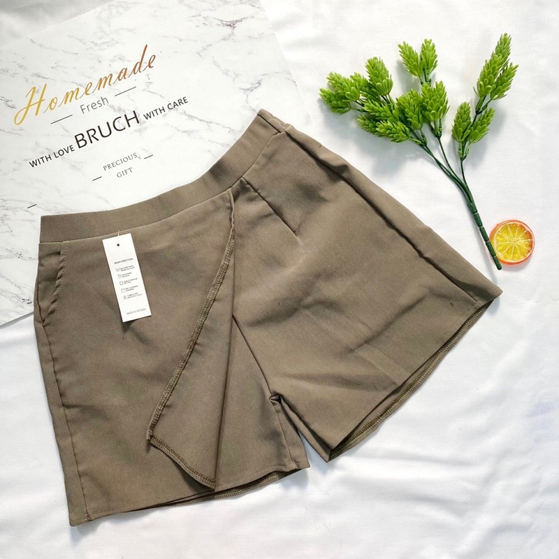 Quần sọt giả váy nữ freesize 45-52kg chất vải kaki thun dày vừa - QU64