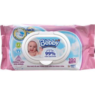 Khăn Giấy Ướt Bobby Loại 100 Tờ (Có hương và Không hương )