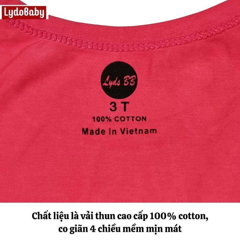 Quần áo trẻ em LYDO BB còn size 3, 8, 9, 10 bộ ba lỗ cho bé gái chất thun 100% cotton co giãn 4 chiều thoáng mát