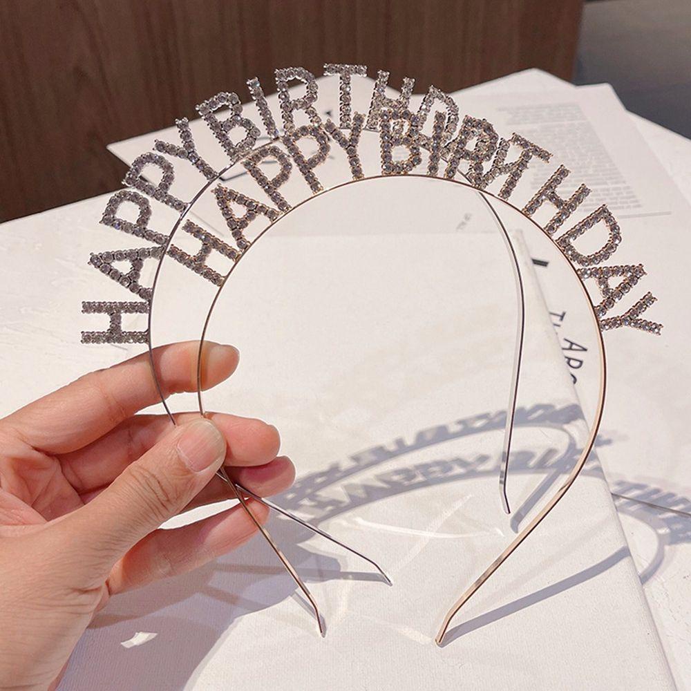 Băng Đô Hợp Kim In Chữ Happy Birthday Phong Cách Hàn Quốc Cho Nữ